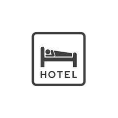 symbol of hotel, lodging icon, vector art.