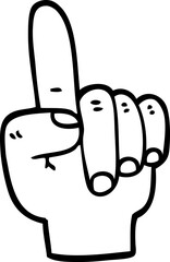 black and white cartoon pointing hand