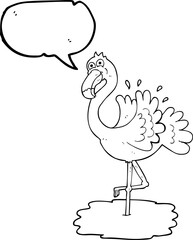 speech bubble cartoon flamingo
