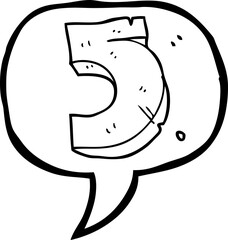 speech bubble cartoon stone number five