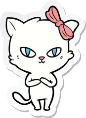 sticker of a cute cartoon cat