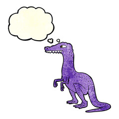 cartoon dinosaur with thought bubble
