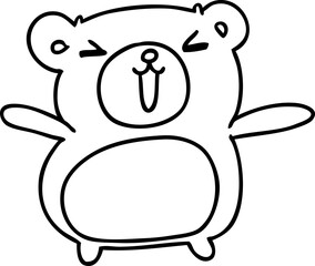 line drawing kawaii cute teddy bear