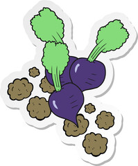sticker of a cartoon beetroot