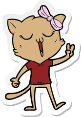 sticker of a cartoon cat