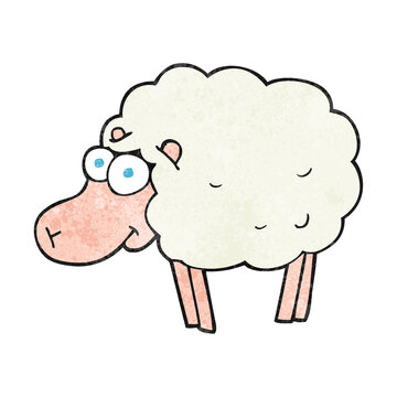 funny textured cartoon sheep
