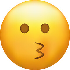 Fototapeta premium Kissing emoji with open eyes. Kiss emoticon with happy blushing face.