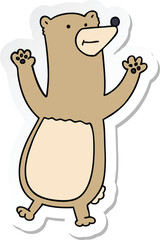 sticker of a quirky hand drawn cartoon bear