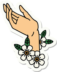 tattoo style sticker of a hand
