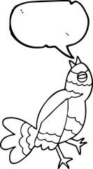 speech bubble cartoon bird