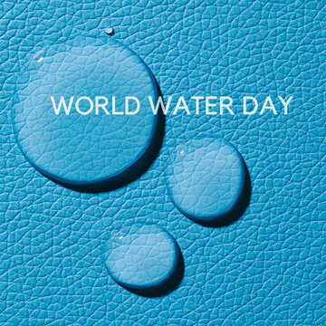 drops of water and text world water day
