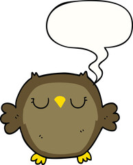 cartoon owl and speech bubble