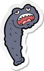 sticker of a cartoon leech