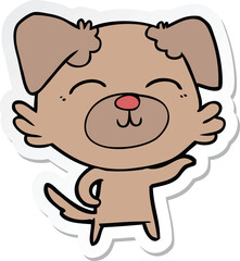 sticker of a cartoon dog