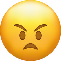 Angry face. Emoji. Cute emoticon isolated