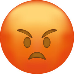 Angry face. Emoji. Cute emoticon isolated