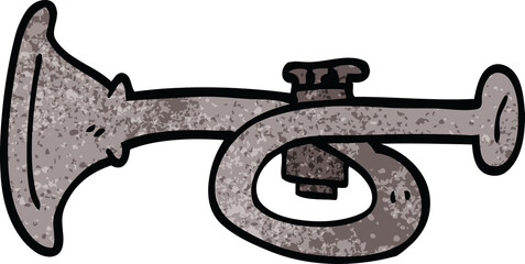 cartoon doodle metal trumpet