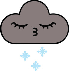cute cartoon storm snow cloud