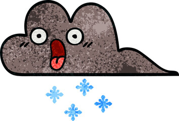 retro grunge texture cartoon storm snow cloud