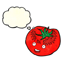 cartoon tomato with thought bubble