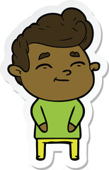 sticker of a happy cartoon man