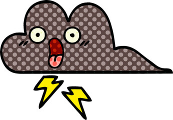 comic book style cartoon storm cloud