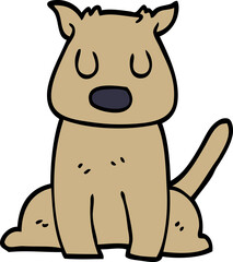 cartoon doodle calm dog