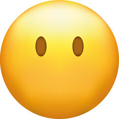 Fototapeta premium Cute silent emoticon, smiley without mouth emoji.