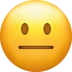 Expressionless emoji. Straight face, emoticon with neutral line eyes and mouth
