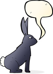 cartoon rabbit with speech bubble