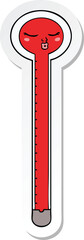 sticker of a cartoon thermometer