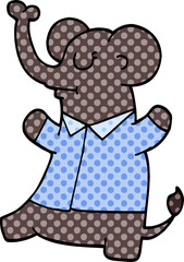 cartoon doodle standing elephant