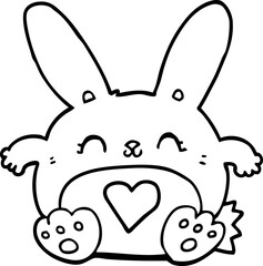 cute cartoon rabbit with love heart