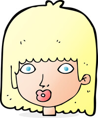 cartoon surprised woman