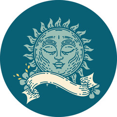 icon with banner of a sun