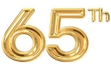 Happy Anniversary 65th 3d Gold