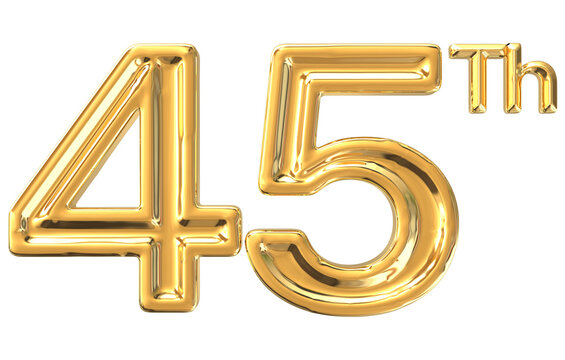Happy Anniversary 45th 3d Gold