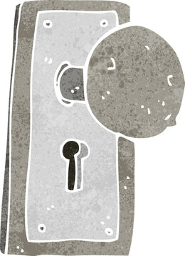 cartoon old door knob
