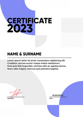 Modern Certificate vector template. Minimal geometric design.