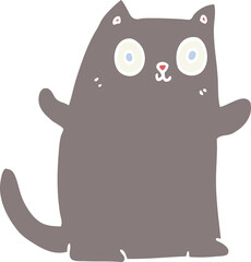 flat color style cartoon cat