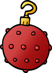cartoon doodle red bauble