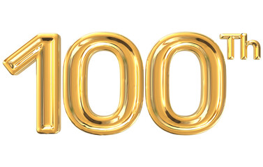 Happy Anniversary 100th 3d Gold