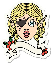 elf rogue character face sticker