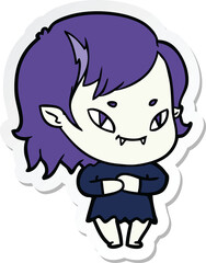sticker of a cartoon friendly vampire girl