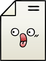 gradient shaded cartoon sheet of paper