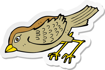sticker of a cartoon garden bird