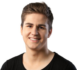Obraz premium Close Up Smiling Young Man, Isolated