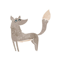 retro cartoon wolf