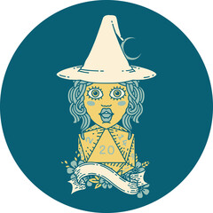 human mage with natural 20 D20 dice roll illustration