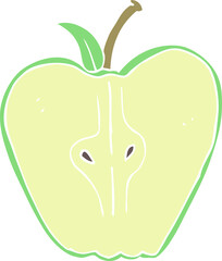 flat color illustration of a cartoon apple